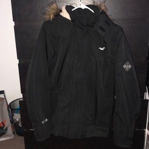 Hollister sz small black all weather bomber jacket